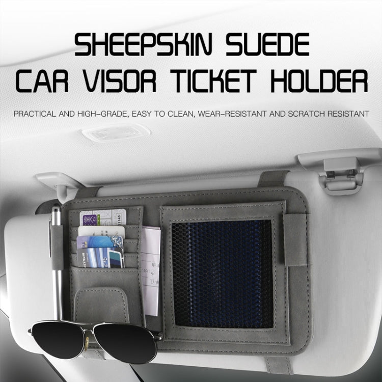 Car Sun Visor Bill Holder Glasses Clip Storage Bag(Brown) - Sunglasses & Glasses Clips by PMC Jewellery | Online Shopping South Africa | PMC Jewellery | Buy Now Pay Later Mobicred