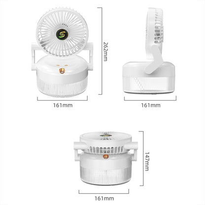 USB Charging Folding Desktop Spray Humidification Fan with Night Light(White) - Electric Fans by PMC Jewellery | Online Shopping South Africa | PMC Jewellery | Buy Now Pay Later Mobicred