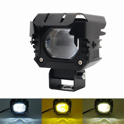 Motorcycle Strong Light With Lens Spotlight Electrical Bike Conversion Spotlight Paving Light(White And Yellow Dual Light) - Headlights by PMC Jewellery | Online Shopping South Africa | PMC Jewellery | Buy Now Pay Later Mobicred