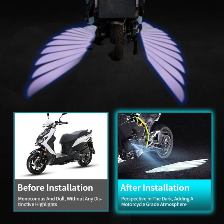 1pair Motorcycle Angel Wings Welcome Light LED Chassis Modified Wings Projector Light(Red) - Decorative Lights by PMC Jewellery | Online Shopping South Africa | PMC Jewellery | Buy Now Pay Later Mobicred