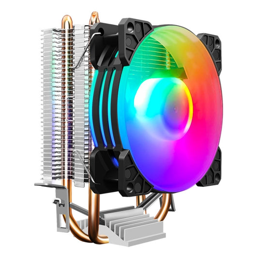 COOLMOON Frost Double Copper Tube CPU Fan Desktop PC Illuminated Silent AMD Air-Cooled Cooler, Style: P2 Magic Moon Edition Single Fan - Fan Cooling by COOLMOON | Online Shopping South Africa | PMC Jewellery | Buy Now Pay Later Mobicred