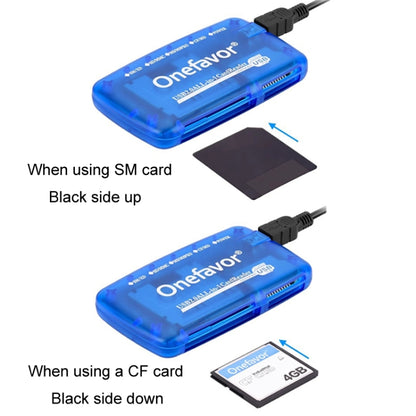 Onefavor All-In-One Card Reader Support SM / XD / SD / MMC / MS / CF Card, Model: Card Reader+8 Pin Adaptor -  by Onefavor | Online Shopping South Africa | PMC Jewellery | Buy Now Pay Later Mobicred