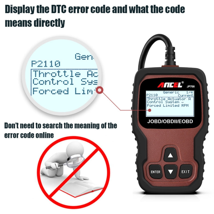 Ancel JOBD+EOBD/OBD-II Car Error Code Diagnostic scanner - Electronic Test by Ancel | Online Shopping South Africa | PMC Jewellery | Buy Now Pay Later Mobicred