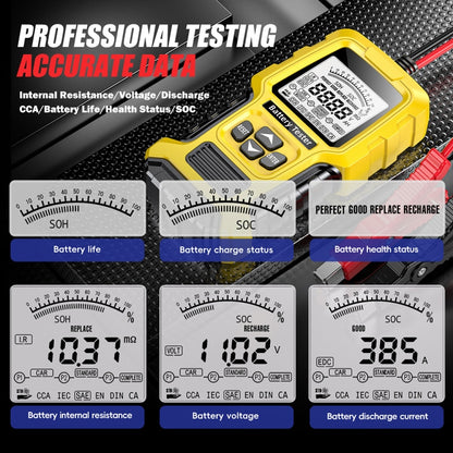 FOXSUR 12V/24V Automotive Lead-acid Battery Internal Resistance Rapid Analyzer(Yellow) - Electronic Test by FOXSUR | Online Shopping South Africa | PMC Jewellery | Buy Now Pay Later Mobicred