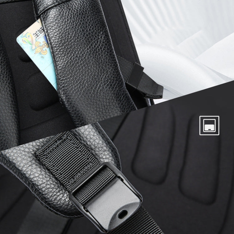 Bopai 61-122391 Large-capacity First-layer Cowhide Business Laptop Backpack With USB+Type-C Port(Black) - free shipping - PMC Jewellery - Order now!