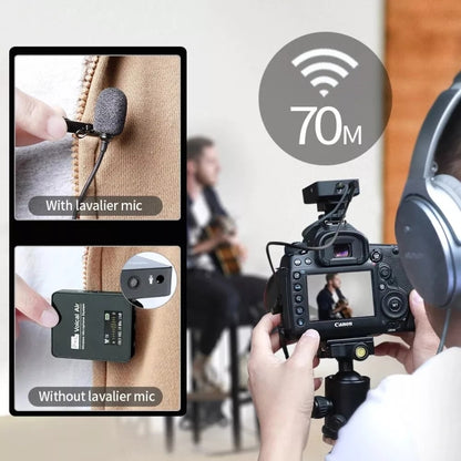 Pixel UHF Wireless Lavalier Microphone System with Real time Monitoring for DSLR Cameras Phones 1 To 1 - Microphone by Pixel | Online Shopping South Africa | PMC Jewellery | Buy Now Pay Later Mobicred