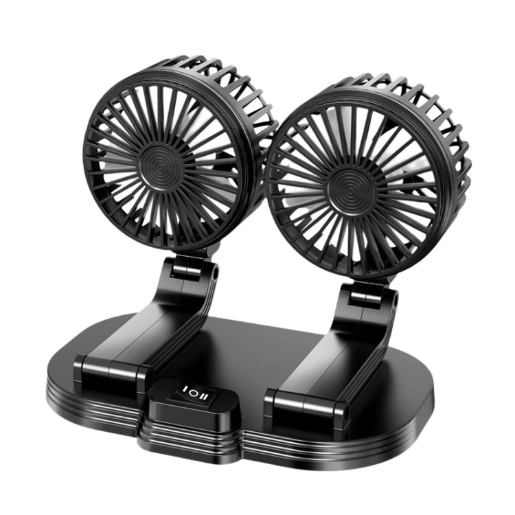 5V USB Port Car Dual-head Fan Circulation Fan(Black) - Heating & Fans by PMC Jewellery | Online Shopping South Africa | PMC Jewellery | Buy Now Pay Later Mobicred