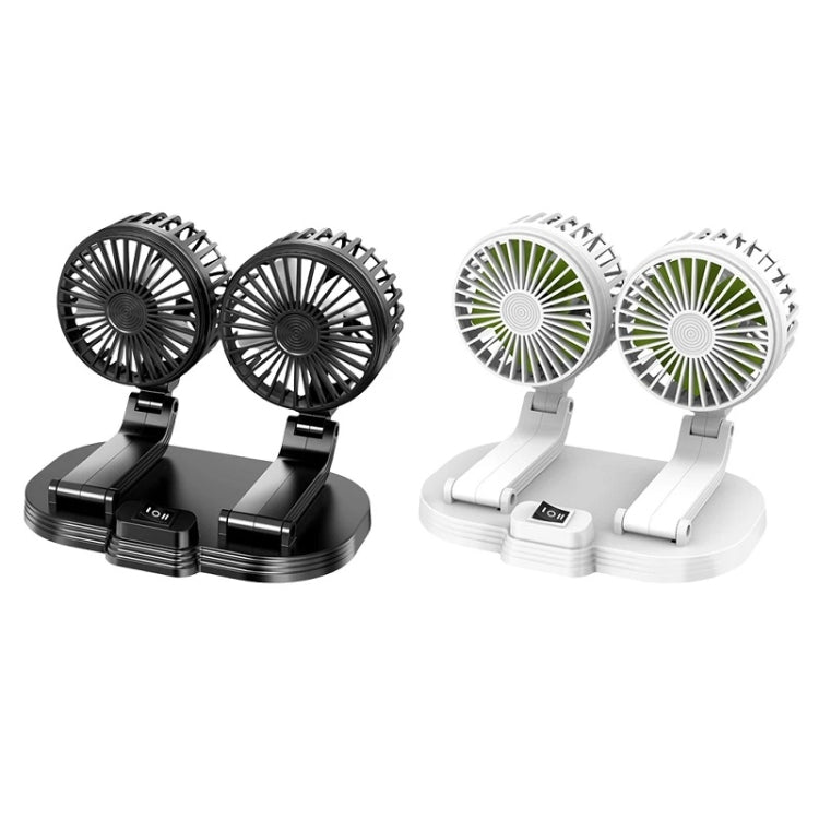 5V USB Port Car Dual-head Fan Circulation Fan(White) - Heating & Fans by PMC Jewellery | Online Shopping South Africa | PMC Jewellery | Buy Now Pay Later Mobicred