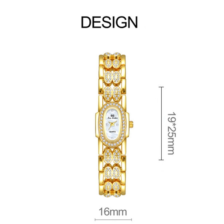 BS Bee Sister Stainless Steel Ladies Bracelet Watch Diamond Wristwatch(Golden Black) - Metal Strap Watches by BS Bee Sister | Online Shopping South Africa | PMC Jewellery | Buy Now Pay Later Mobicred