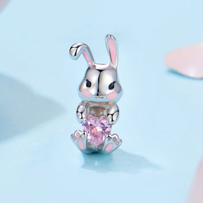 S925 Sterling Silver Easter Cute Bunny DIY Beads(BSC998) - Jewelry Accessories by PMC Jewellery | Online Shopping South Africa | PMC Jewellery | Buy Now Pay Later Mobicred