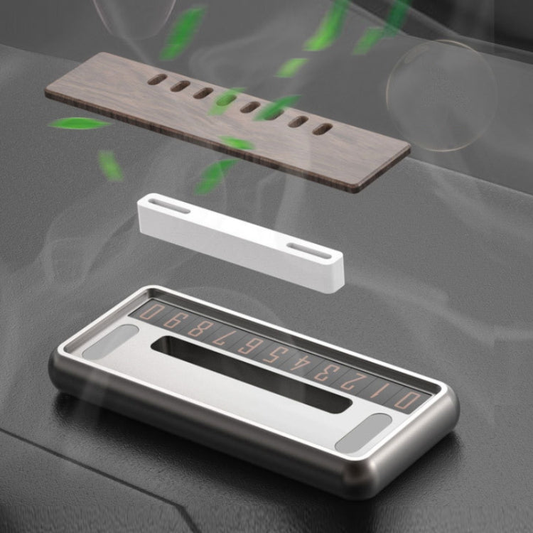 Car Metal Wood Aromatherapy Magnetic Luminous Car Moving Number Plate(Metal+Log) - Parking Card by PMC Jewellery | Online Shopping South Africa | PMC Jewellery | Buy Now Pay Later Mobicred