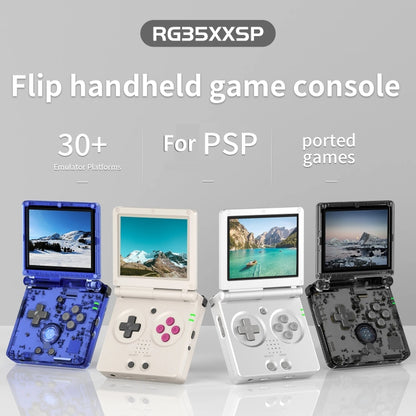 ANBERNIC RG35XXSP 3.5'' IPS Screen Flip Handheld Console Linux System WIFI Retro Video Game Player  64G+128G(Black Transparent) - Pocket Console by ANBERNIC | Online Shopping South Africa | PMC Jewellery | Buy Now Pay Later Mobicred