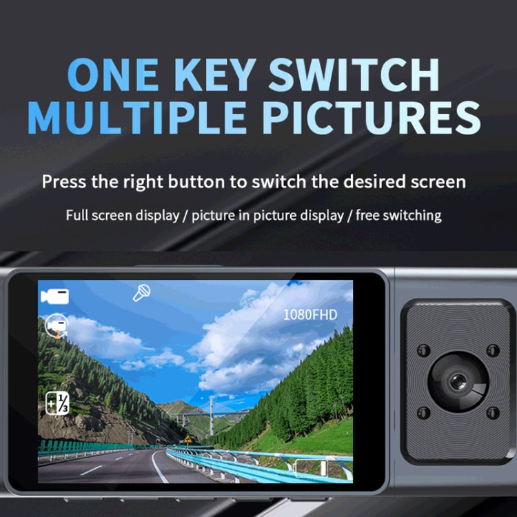 3 Camera Lens 3-inch IPS Screen WiFi Car Dash Cam 1080P Night Vision Dash Camera for Cars 64G - Car DVRs by PMC Jewellery | Online Shopping South Africa | PMC Jewellery | Buy Now Pay Later Mobicred