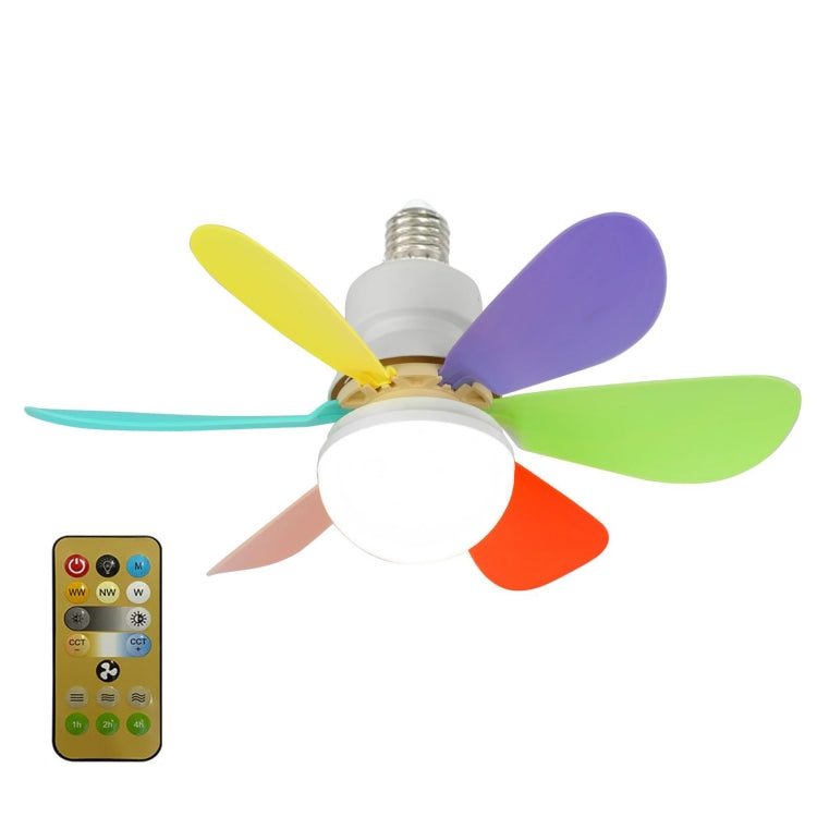 Home Small Fan Light E27 Snail Mouth Suspension Fan Lamp, Size: 520x185mm 40W Multi-color(Remote Control Without Base) - Electric Fans by PMC Jewellery | Online Shopping South Africa | PMC Jewellery | Buy Now Pay Later Mobicred