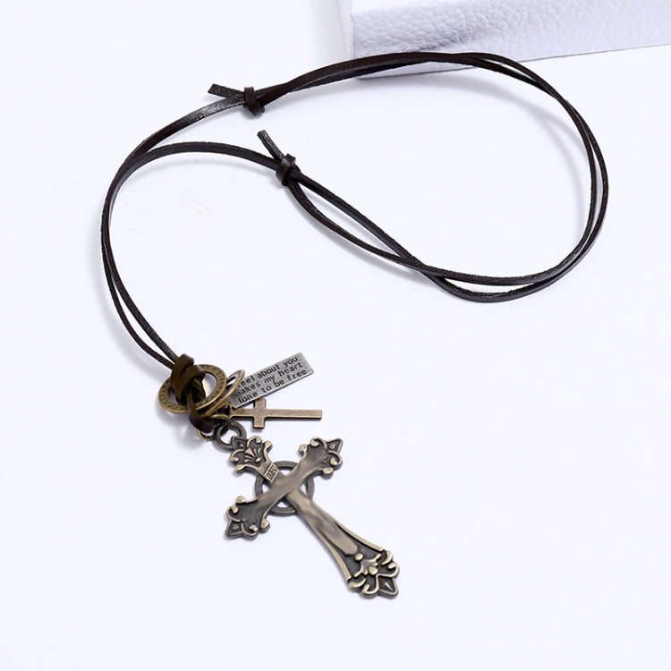 Vintage Long Cross Necklace Drawstring Adjustable Personalized Sweater Chain(Silver) - Necklaces & Pendants by PMC Jewellery | Online Shopping South Africa | PMC Jewellery | Buy Now Pay Later Mobicred