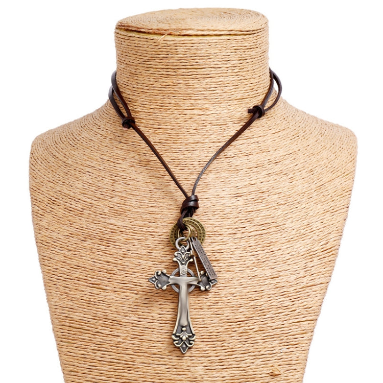 Vintage Long Cross Necklace Drawstring Adjustable Personalized Sweater Chain(Bronze) - Necklaces & Pendants by PMC Jewellery | Online Shopping South Africa | PMC Jewellery | Buy Now Pay Later Mobicred