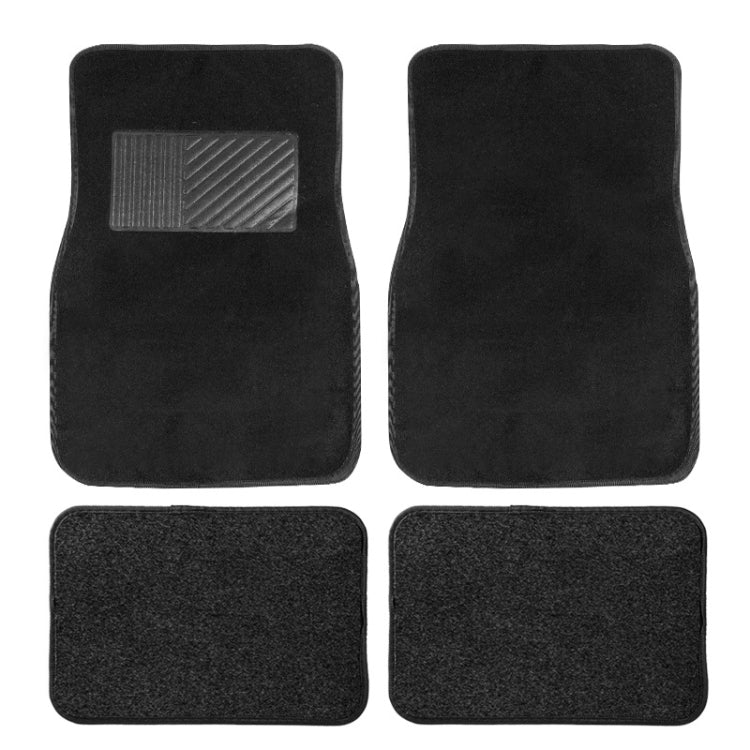 4pcs /Set Universal Car Foot Mats PVC Flocking Pads(Black) - Floor Mats by PMC Jewellery | Online Shopping South Africa | PMC Jewellery | Buy Now Pay Later Mobicred