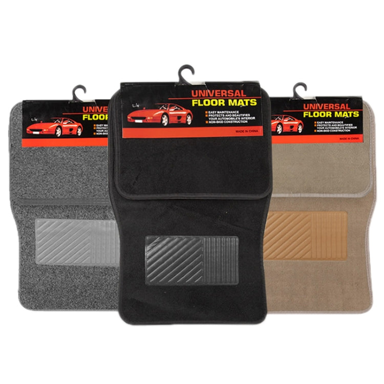 4pcs /Set Universal Car Foot Mats PVC Flocking Pads(Black) - Floor Mats by PMC Jewellery | Online Shopping South Africa | PMC Jewellery | Buy Now Pay Later Mobicred