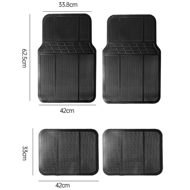 4pcs/Set Car PVC Anti-slip Waterproof Durable Floor Mats(Stripes) - Floor Mats by PMC Jewellery | Online Shopping South Africa | PMC Jewellery | Buy Now Pay Later Mobicred