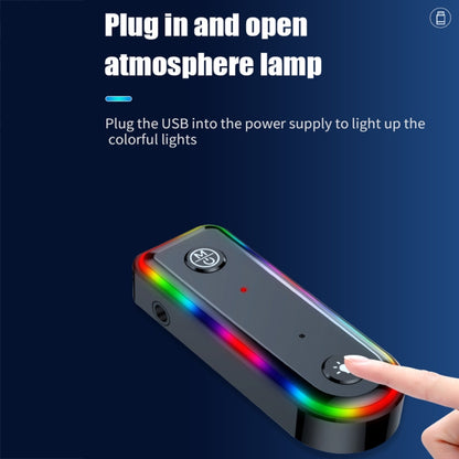 Q3 2-in-1 RGB Light Bluetooth Audio Receiver Launcher Car Audio Adapter - Bluetooth Adapters by PMC Jewellery | Online Shopping South Africa | PMC Jewellery | Buy Now Pay Later Mobicred