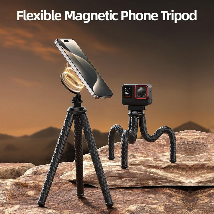 TELESIN P3-FM-02 Flexible Magnetic Suction Mobile Phone Tripod Magsafe Octopus Desktop Fixed Bracket - Stand by TELESIN | Online Shopping South Africa | PMC Jewellery | Buy Now Pay Later Mobicred