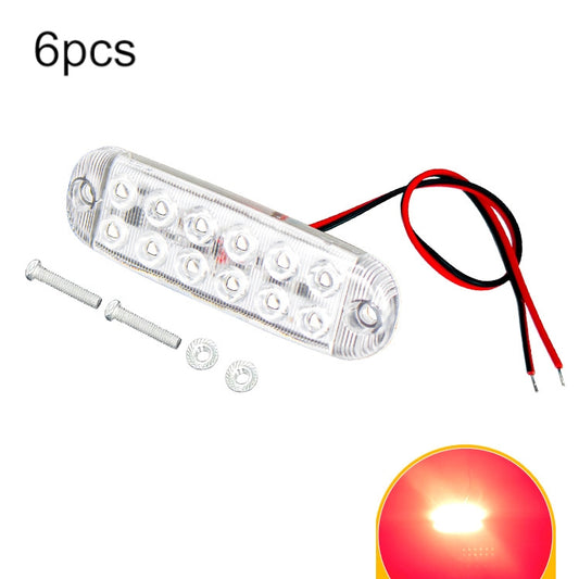 6pcs 12-Bead LED Flashing Warning Lights Motorcycle RV Signal Lights(Red Light) - Clearance Lights by PMC Jewellery | Online Shopping South Africa | PMC Jewellery | Buy Now Pay Later Mobicred