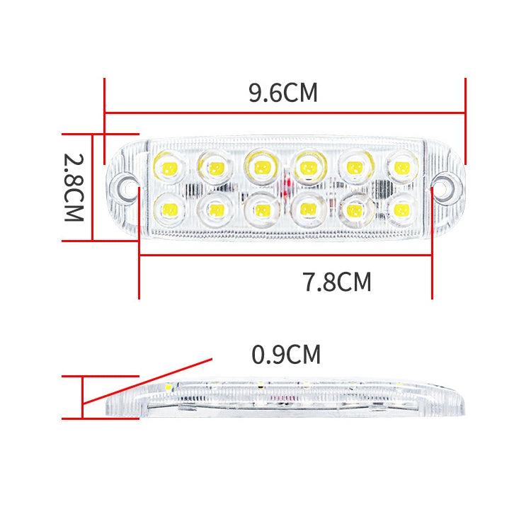 6pcs 12-Bead LED Flashing Warning Lights Motorcycle RV Signal Lights(Yellow Light) - Clearance Lights by PMC Jewellery | Online Shopping South Africa | PMC Jewellery | Buy Now Pay Later Mobicred