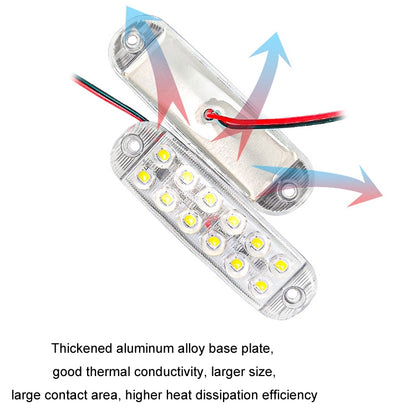 6pcs 12-Bead LED Flashing Warning Lights Motorcycle RV Signal Lights(Red Light) - Clearance Lights by PMC Jewellery | Online Shopping South Africa | PMC Jewellery | Buy Now Pay Later Mobicred