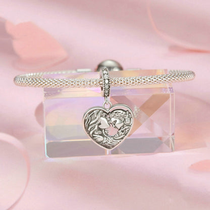 S925 Sterling Silver Mother-daughter Love Heart DIY Beads(SCC2765) - Jewelry Accessories by PMC Jewellery | Online Shopping South Africa | PMC Jewellery | Buy Now Pay Later Mobicred