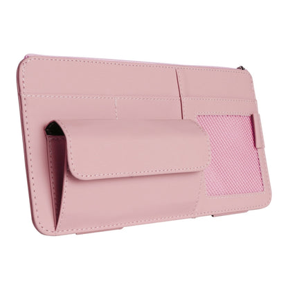 Multi-functional Car Sunshade Sunglasses ID Ticket Storage Bag Car Sun Visor Eyeglasses Case(Pink) - Stowing Tidying by PMC Jewellery | Online Shopping South Africa | PMC Jewellery | Buy Now Pay Later Mobicred