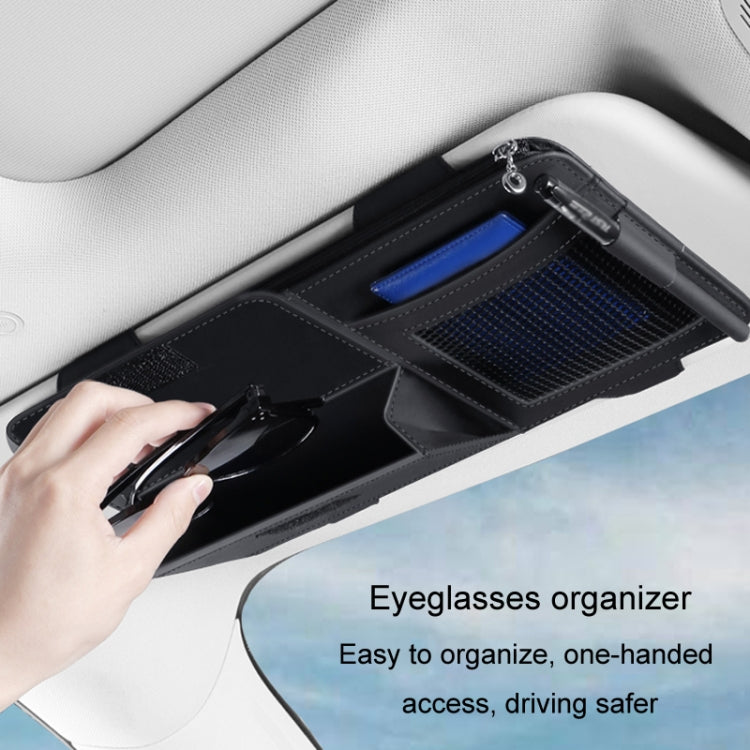 Multi-functional Car Sunshade Sunglasses ID Ticket Storage Bag Car Sun Visor Eyeglasses Case(Black) - Stowing Tidying by PMC Jewellery | Online Shopping South Africa | PMC Jewellery | Buy Now Pay Later Mobicred