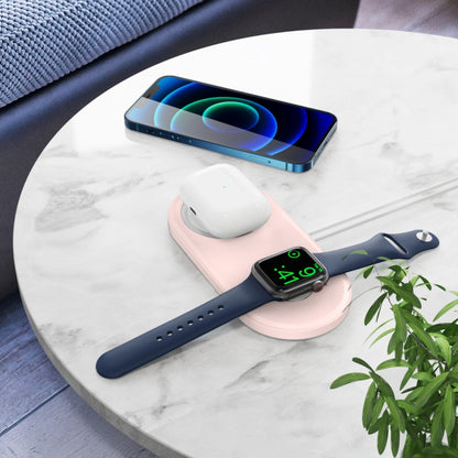 For Apple Watch / iPhone AhaStyle PT135 2 In 1 Silicone Wireless Charging Base(Grey) - Charger / Holder by AhaStyle | Online Shopping South Africa | PMC Jewellery | Buy Now Pay Later Mobicred