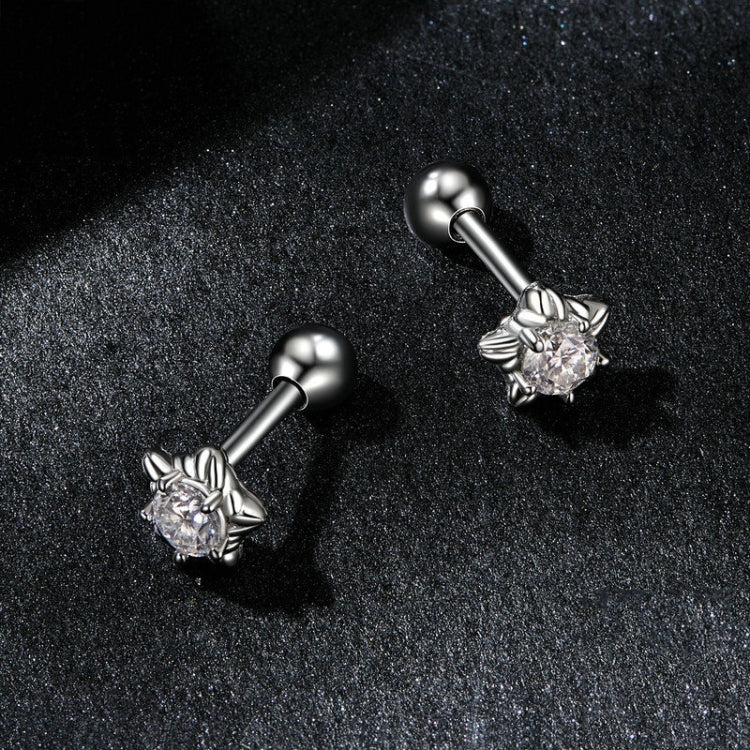 S925 Sterling Silver Moissanite Star Thread Earrings(MSE051) - Stud Earrings & Earrings by PMC Jewellery | Online Shopping South Africa | PMC Jewellery | Buy Now Pay Later Mobicred