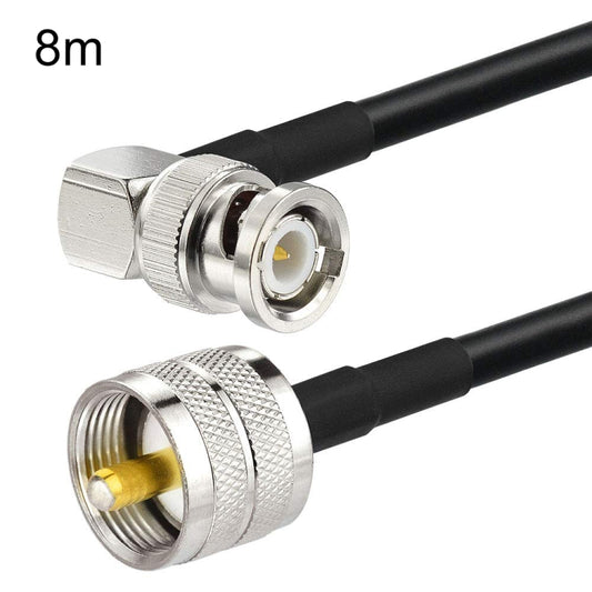 8m BNC Male Right Angle To UHF PL259 Male RG58 Coaxial Cable - Connectors by PMC Jewellery | Online Shopping South Africa | PMC Jewellery | Buy Now Pay Later Mobicred