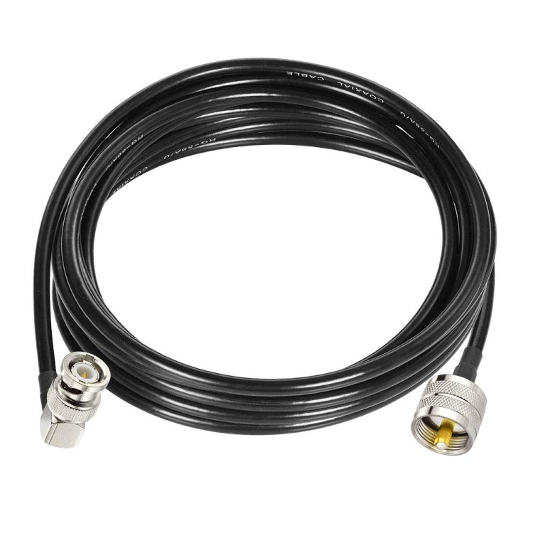 10m BNC Male Right Angle To UHF PL259 Male RG58 Coaxial Cable - Connectors by PMC Jewellery | Online Shopping South Africa | PMC Jewellery | Buy Now Pay Later Mobicred