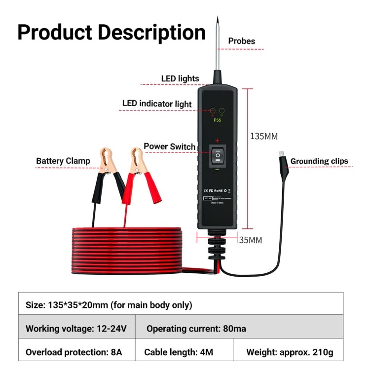 Automotive Electrical Circuit Tester System Short Circuit Tracking Positioning Diagnostic Instrument(P55) - Code Readers & Scan Tools by PMC Jewellery | Online Shopping South Africa | PMC Jewellery | Buy Now Pay Later Mobicred