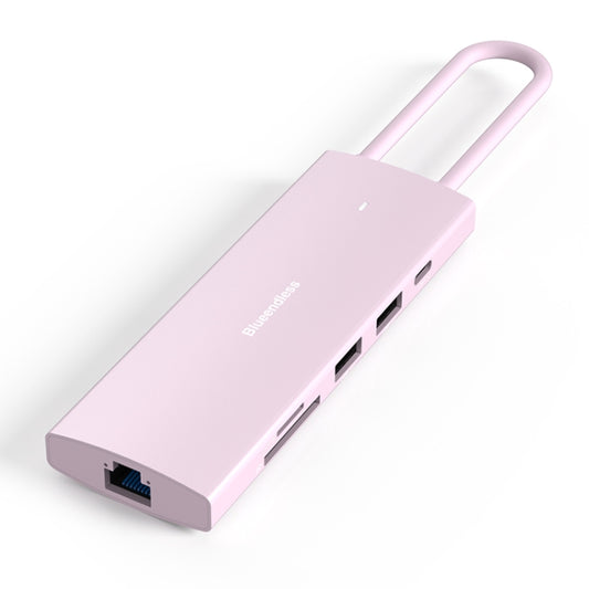 Blueendless 4K60Hz + Gigabit LAN + Data Type-C Docking Station, Spec: 9-in-1 Reading Card Pink - USB HUB by Blueendless | Online Shopping South Africa | PMC Jewellery | Buy Now Pay Later Mobicred