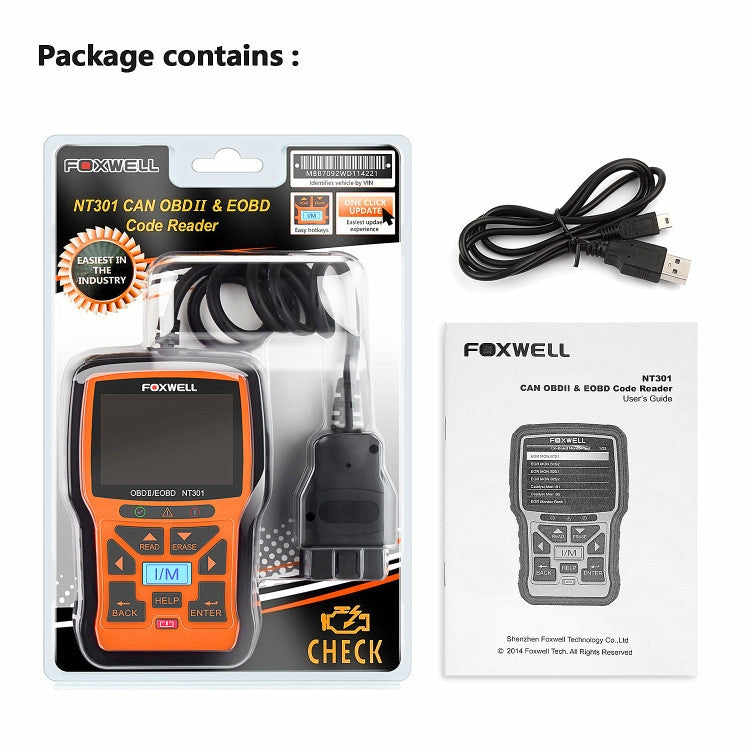 FOXWELL NT301 OBD2 Car Fault Diagnostic Instrument Live Data Code Reader Tool - Electronic Test by FOXWELL | Online Shopping South Africa | PMC Jewellery | Buy Now Pay Later Mobicred