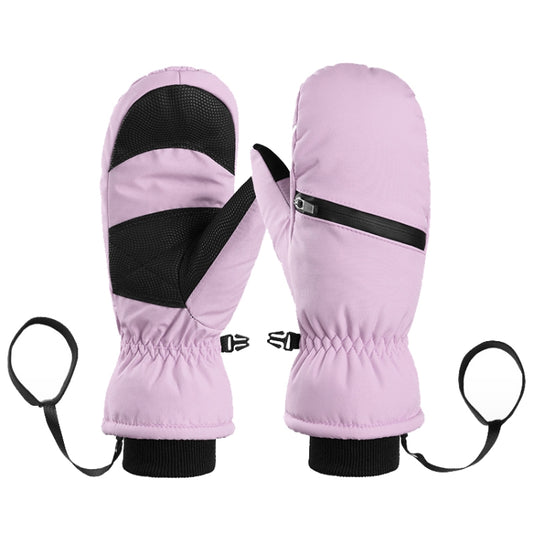 Winter Padded Ski Gloves Outdoor Windproof Warm Sports Gloves, Size: XS(Light Purple) - Safety Gloves by PMC Jewellery | Online Shopping South Africa | PMC Jewellery | Buy Now Pay Later Mobicred