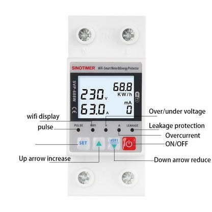 SINOTIMER SVP-688W  TUYA APP WiFi Smart Circuit Breaker Over Under Voltage Protector - Other Tester Tool by SINOTIMER | Online Shopping South Africa | PMC Jewellery | Buy Now Pay Later Mobicred