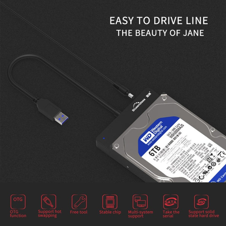 Blueendless US35 USB3.0 To SATA Adapter 2.5 / 3.5-Inch Hard Drive SSD Reader, Spec: USB3.0 AU Plug - USB to IDE / SATA by Blueendless | Online Shopping South Africa | PMC Jewellery | Buy Now Pay Later Mobicred