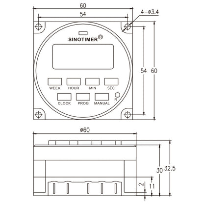 SINOTIMER TM618SH  1 Second Interval Digital LCD Timer Switch Programmable Time Relay 12V - Switch by SINOTIMER | Online Shopping South Africa | PMC Jewellery | Buy Now Pay Later Mobicred