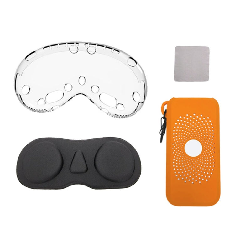 For Apple Vision Pro 4 In 1 Kit Lens Cover Battery Protection Case Accessories, Spec: B Style Orange - VR Accessories by PMC Jewellery | Online Shopping South Africa | PMC Jewellery | Buy Now Pay Later Mobicred