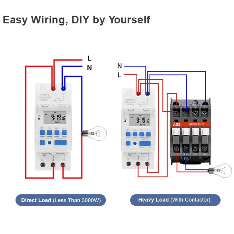 SINOTIMER TM919A-2 220V 16A Din Rail Mount Digital Timer Switch Microcomputer Weekly Programmable Time Relay Control - Switch by SINOTIMER | Online Shopping South Africa | PMC Jewellery | Buy Now Pay Later Mobicred