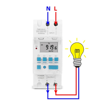 SINOTIMER TM919H-4 12V 16A DIN Rail 4 Pins Voltage Output Digital Switch Timer Automatic Cycle Timing Controller - Switch by SINOTIMER | Online Shopping South Africa | PMC Jewellery | Buy Now Pay Later Mobicred