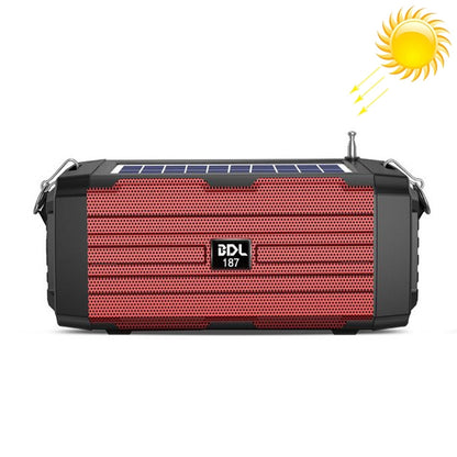 BDL-187 LED Light Solar Wireless Bluetooth Speaker Portable Outdoor Camping FM Radio(Red) - Radio Player by PMC Jewellery | Online Shopping South Africa | PMC Jewellery | Buy Now Pay Later Mobicred