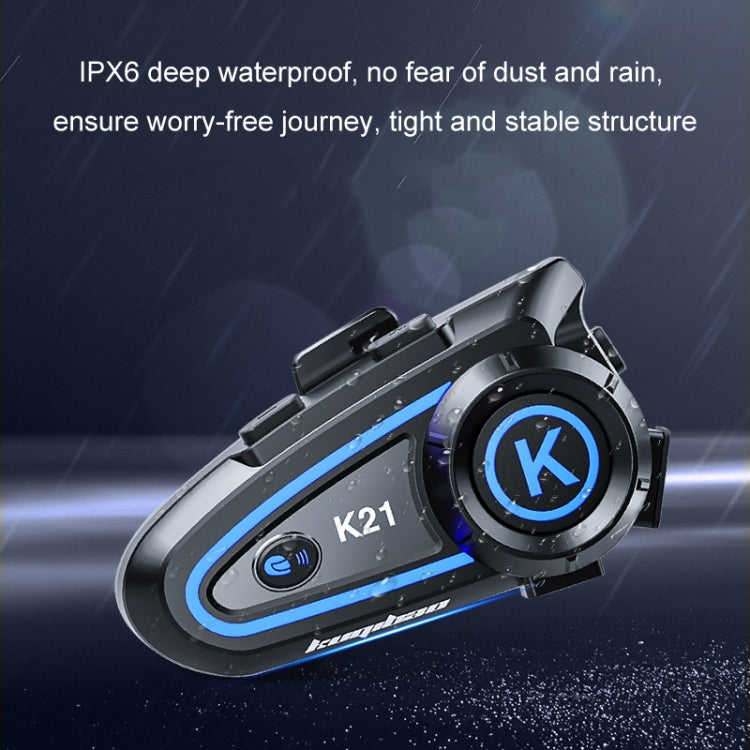 KUQIBAO Motorcycle Helmet Long-lasting Waterproof Bluetooth Headset with Light(Soft Microphone) - Motorcycle Walkie Talkie by KUQIBAO | Online Shopping South Africa | PMC Jewellery | Buy Now Pay Later Mobicred