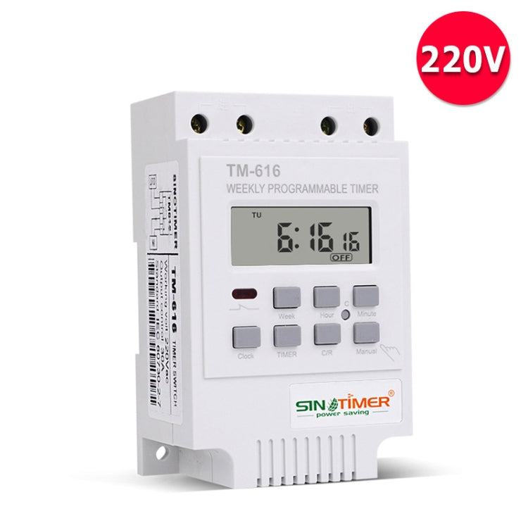 SINOTIMER TM616W-2 220V 30A Weekly Programmable Digital Timer Switch Relay Control - Switch by SINOTIMER | Online Shopping South Africa | PMC Jewellery | Buy Now Pay Later Mobicred