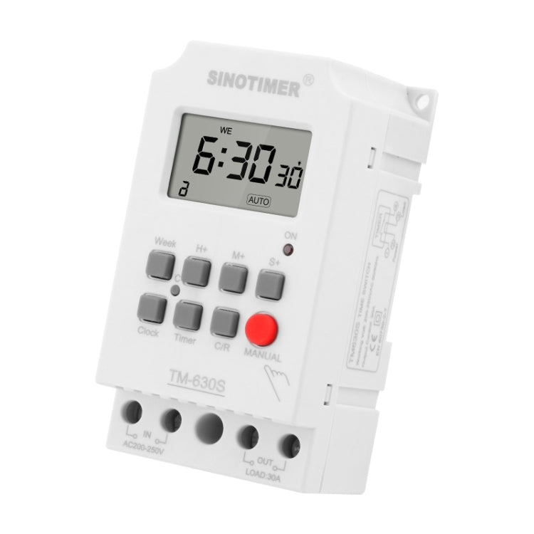 SINOTIMER TM630S-2 220V 30A Timer Switch 1 Second Interval Weekly Programmable Time Relay - Switch by SINOTIMER | Online Shopping South Africa | PMC Jewellery | Buy Now Pay Later Mobicred