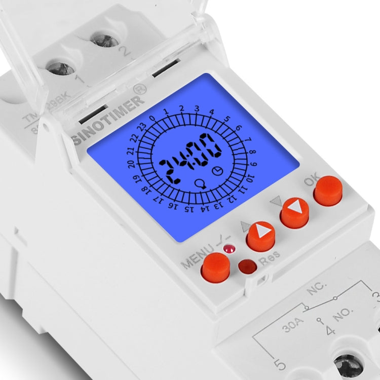 SINOTIMER  TM929BKL 85-265V 30A 24hrs Digital Analogue Din Module Time Switch With Backlight - free shipping - PMC TechLife - Order now!